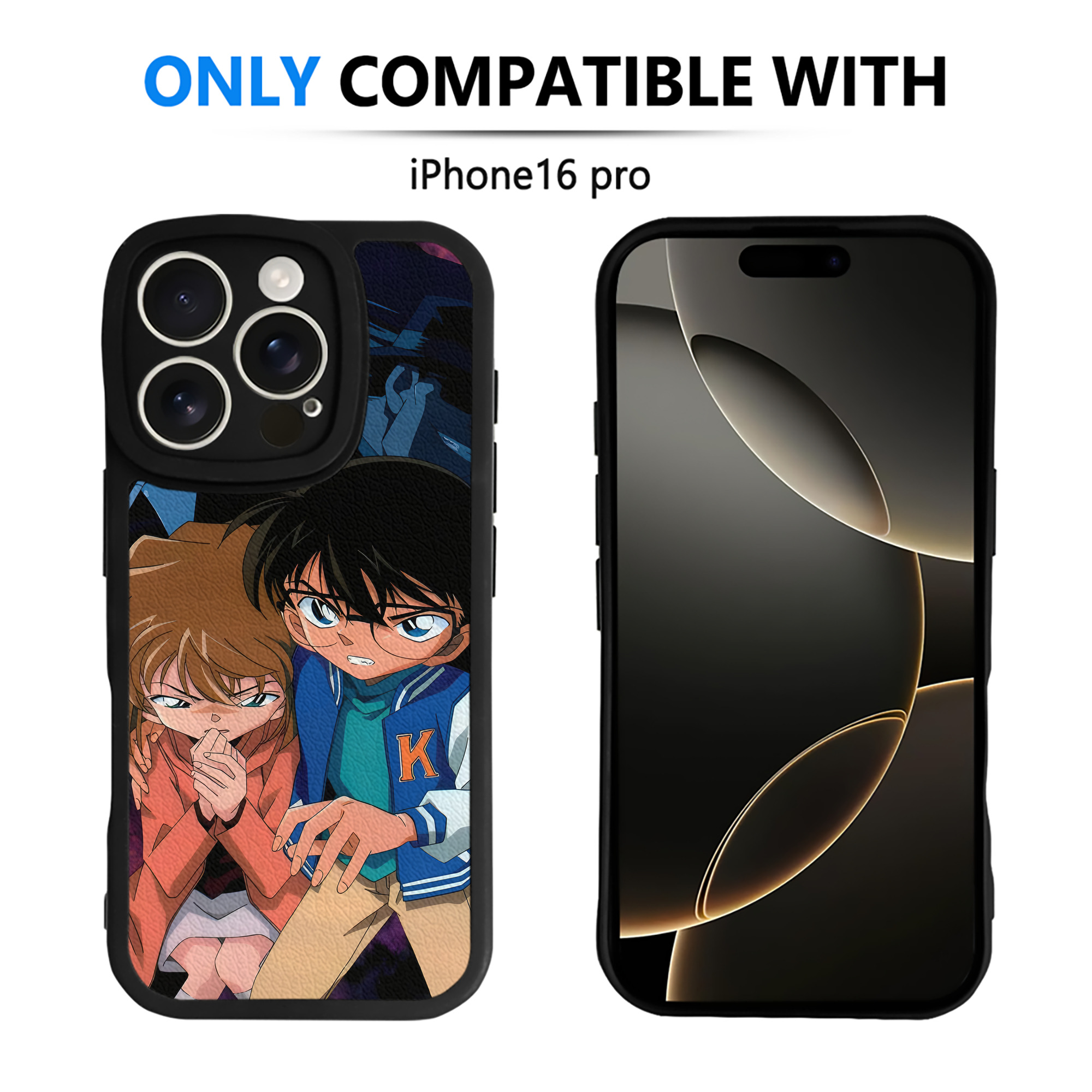（画像用） 名探偵コナン Detective Conan 【iPhone 16シリーズ対応】シリコンスマホケース（レザー調） 材質：シリコン